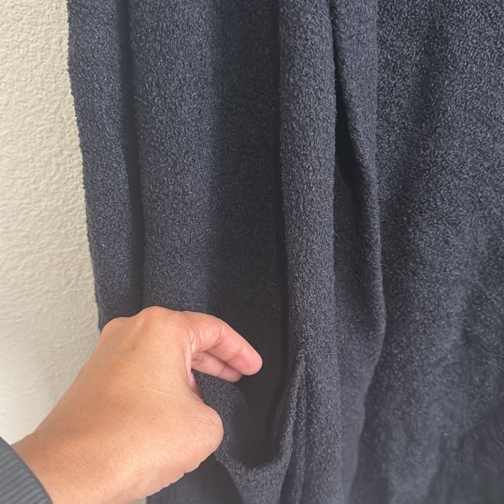 Barefoot Dreams Cozychic Lite Size M Cardigan Hoodie Black Pockets Loungewear - Picture 4 of 5